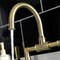 Kingston Brass Whitaker Industrial Style Bridge Bathroom Faucet W/ Pop-Up Drain, Brass KS2177KL - alternate 5